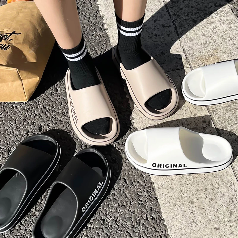 Water Shoes - Claquettes d'été pour couple, couleur unie,