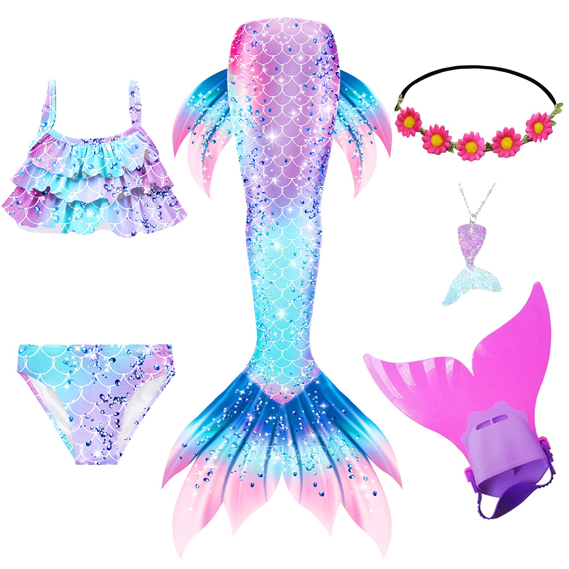6 pièces/ensemble Ariel filles - Swim Fins avis et prix