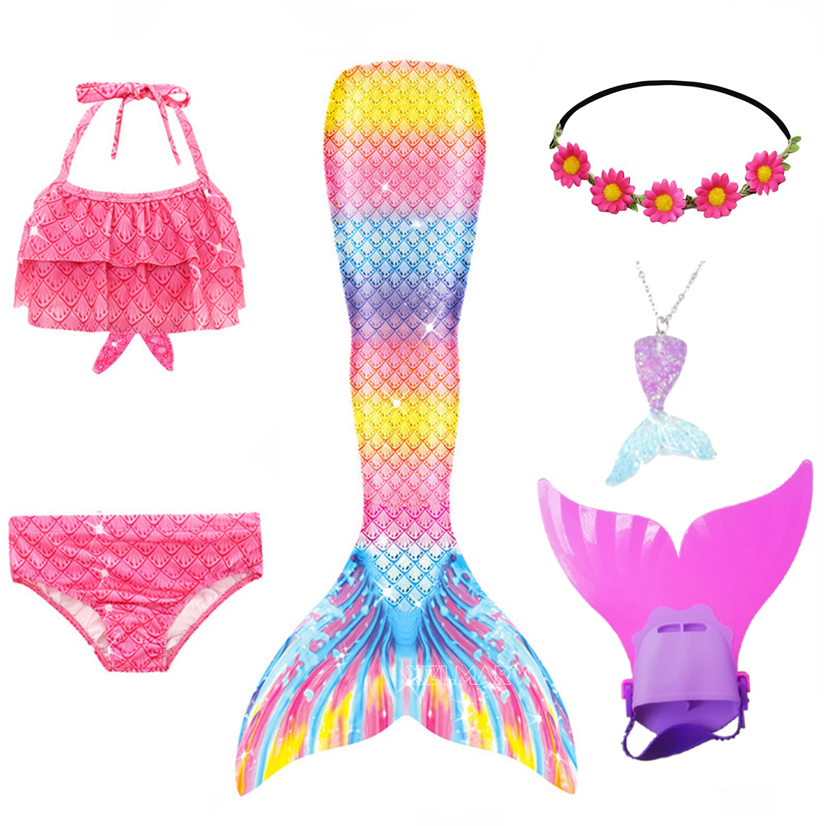 6 pièces/ensemble Ariel filles - Swim Fins avis et prix
