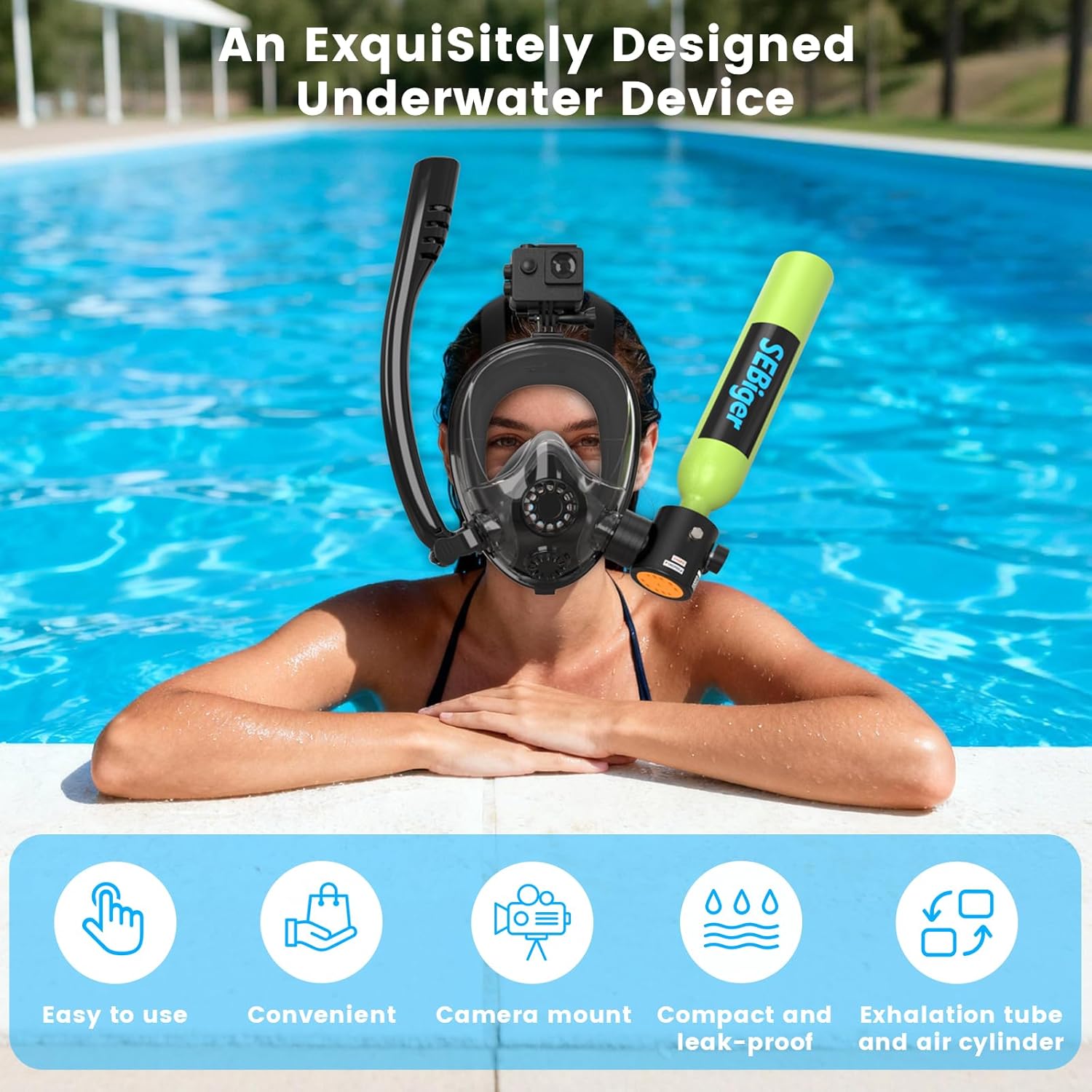 Mini-bouteille de plongée 0,5L - Snorkel Set avis et prix
